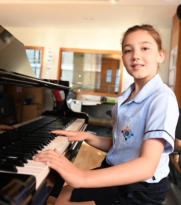 Sian playing on piano