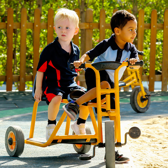 Outdoor play with Kindergarten students